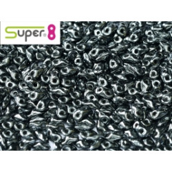 Perles Super 8® Jet Hematite 14400 2,2x4,7mm (x5gr)