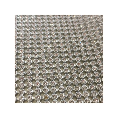 Mesh 1 rangs de 24 Cabochons 3mm Cristal Silver (X 1)