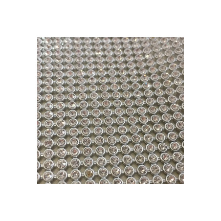 Mesh 1 rangs de 24 Cabochons 3mm Cristal Silver (X 1)
