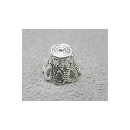 Coupelle filigrée Argent chapeau 8X6,8mm(x1)