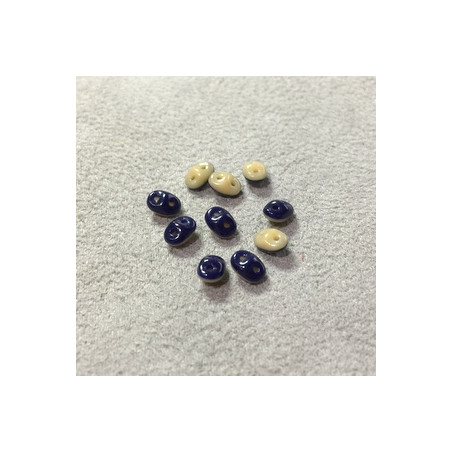 SuperDuo Duet® 2,5X5mm Navy Ivory Mat Opaque (x10gr)
