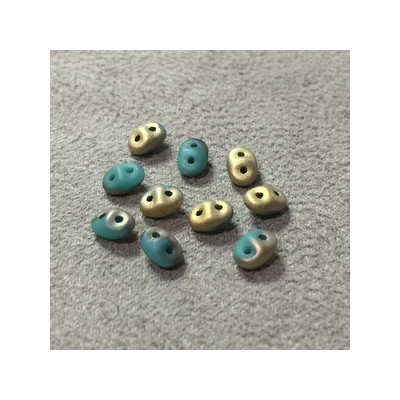 SuperDuo Duet® 2,5X5mm Turquoise Green Fool'S Gold (x10gr) SuperDuo Duet® 2,5X5mm Turquoise Green Fool'S Gold (x10gr)