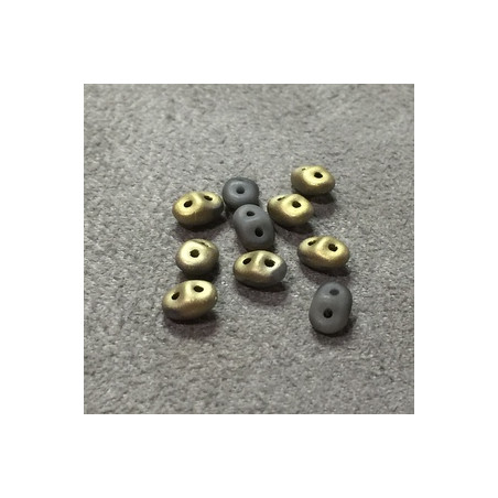 SuperDuo Duet® 2,5X5mm Grey Fool'S Gold (x10gr)