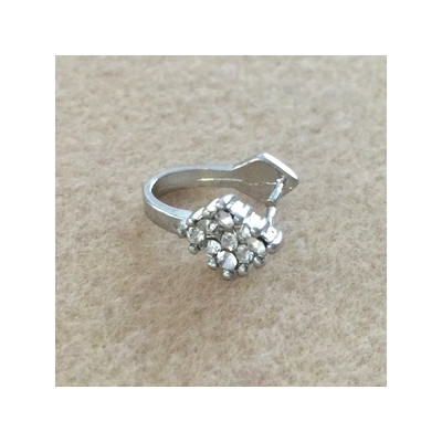 Bélière Vieil Argent Strass losange 12x6mm (X1) Bélière Vieil Argent Strass losange 12x6mm (X1)