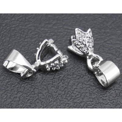Bélière Vieil Argent Strass 14x5mm (X1) Bélière Vieil Argent Strass 14x5mm (X1)