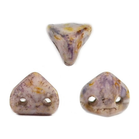 Perles en verre Super-Khéops® par Puca® 6mm Opaque Mix Rose/Gold Ceramic Look (x5g)