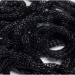Chaine Résille Métal Noir 3mm avec fermoir (x60 cm)