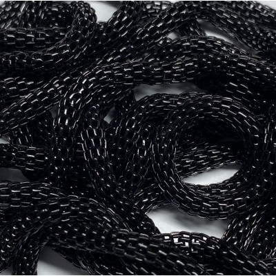Chaine Résille Métal Noir 3mm avec fermoir (x60 cm)