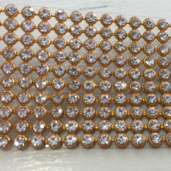 Mesh 2 rangs de 10 Cabochons 3mm Cristal Gold (X 1) 
