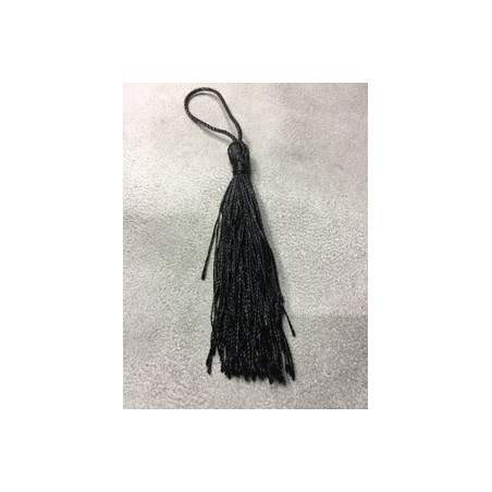 Pompon Polyester Noir 80X8mm (X1)