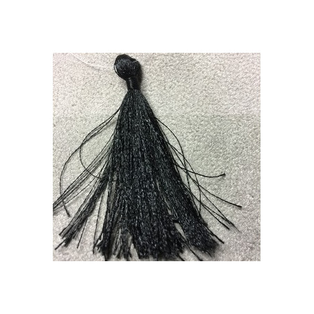 Pompon Polyester Noir 55X6mm (X1)