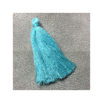 Pompon Polyester Turquoise 45X5mm (X1)