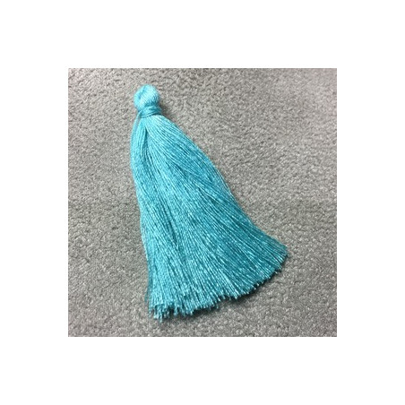 Pompon Polyester Turquoise 45X5mm (X1)