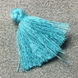 Pompon Polyester Turquoise 30X5mm (X1) 
