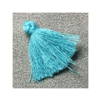 Pompon Polyester Turquoise 30X5mm (X1) 
