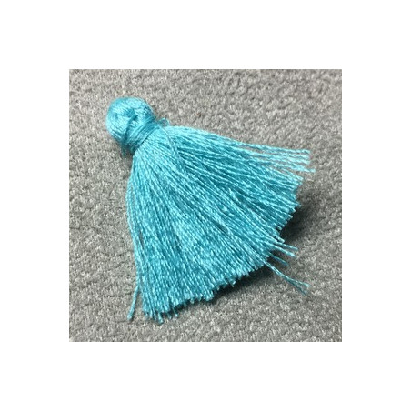 Pompon Polyester Turquoise 30X5mm (X1) 
