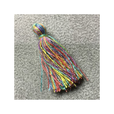 Pompon Polyester Multi couleur 30X5mm (X1) Pompon Polyester Multi couleur 30X5mm (X1)