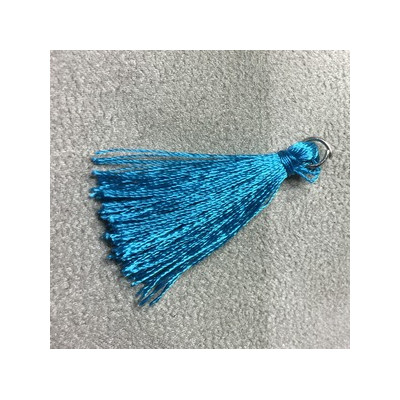 Pompon Polyester Bleu 40X5mm (X1)  