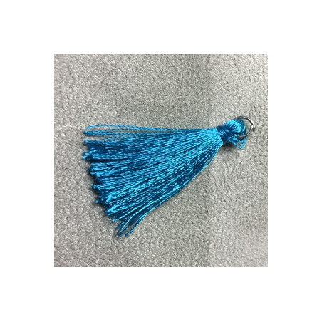 Pompon Polyester Bleu 40X5mm (X1)  