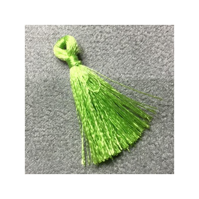 Pompon Polyester Vert 35X7mm (X1)   