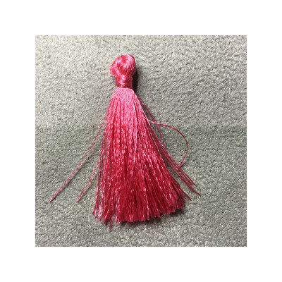 Pompon Polyester Rose 35X7mm (X1)      