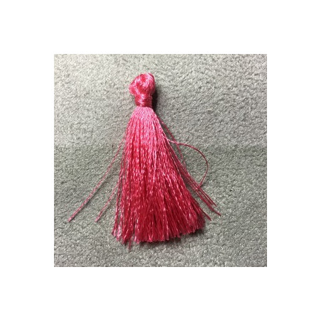 Pompon Polyester Rose 35X7mm (X1)      