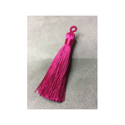 Pompon Polyester Fuchsia 80X10mm (X1) Pompon Polyester Fuchsia 80X10mm (X1)