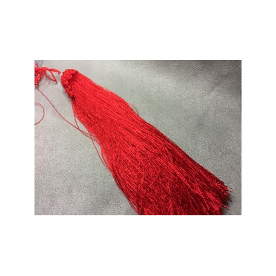 Pompon Polyester Rouge 180X25mm (X1) 
