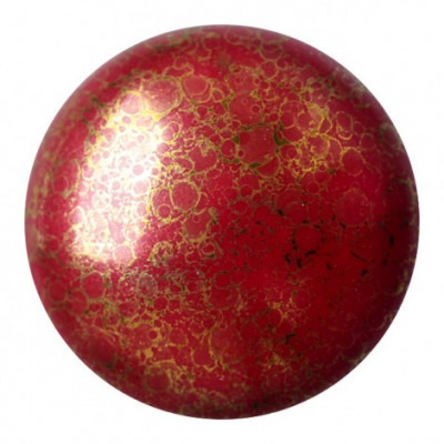 Cabochon Verre 18mm Opaque Coral Red Bronze (X1) 