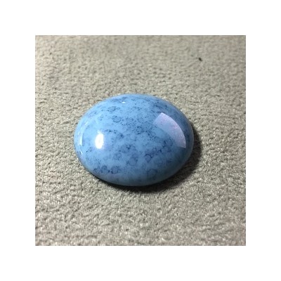 Cabochon Verre 25mm Op Marbré Light Blue (X1)   