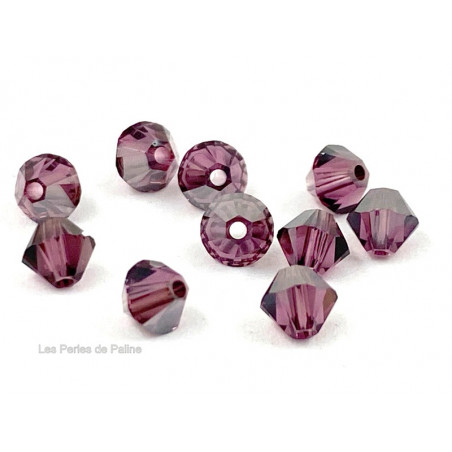 Toupies 4mm Amethyst Satin - réf. 5328 Xilion (x20)