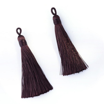 Pompon Polyester Coconut Brown 80X10mm (X1) Pompon Polyester Coconut Brown 80X10mm (X1)