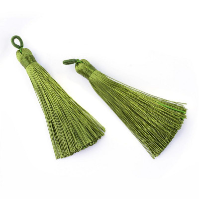 Pompon Polyester Olive 80X10mm (X1) Pompon Polyester Olive 80X10mm (X1)