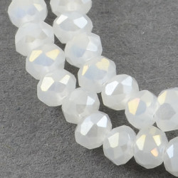 Perles Rondes Aplaties en Cristal de Chine 2.5x2mm White Opal Satin (x1fil)