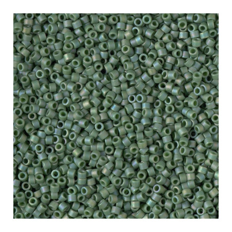 DB2312 DELICAS 11/0 GLAZED BRASIL GREEN MAT AB (X5G)