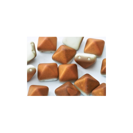 Perle Beadstud 12X12mm Chalk White Sunet Matted (X4)