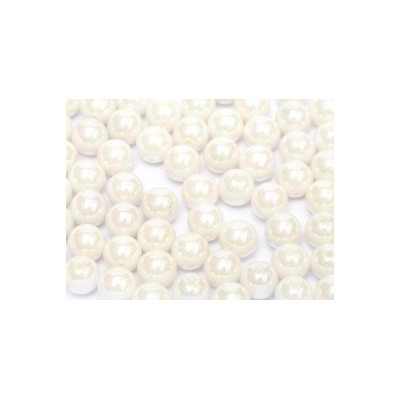Perle en verre de Bohême 8mm Chalkwhite Shimmer (x25)  