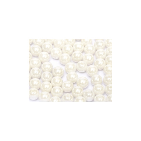 Perle en verre de Bohême 8mm Chalkwhite Shimmer (x25)  
