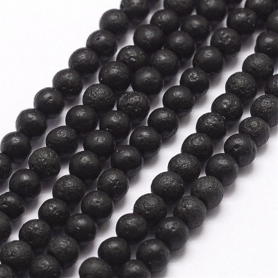 Perles rondes Lave 4mm (X80perles)