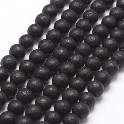 Perles rondes Lave 6mm (X60perles) 