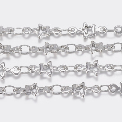 Chaine Etoile Acier Inoxydable 10X4X1mm (X10cm) Chaine Etoile Acier Inoxydable 10X4X1mm (X10cm)