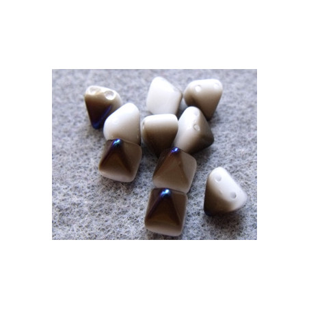 Perles Pyramides 6X6mm Alabaster Azuro (x100)