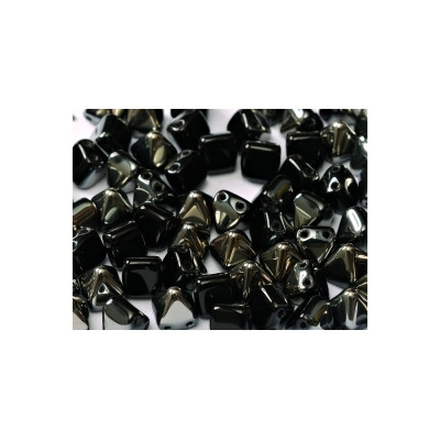 Perles Pyramides 6X6mm Jet Chrome (x100)