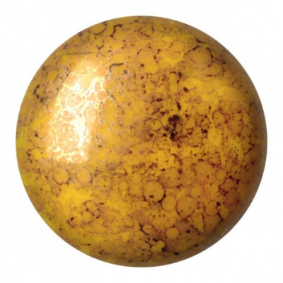 cabochon verre 25mm Opaque Jonquil Bronze (x1)  