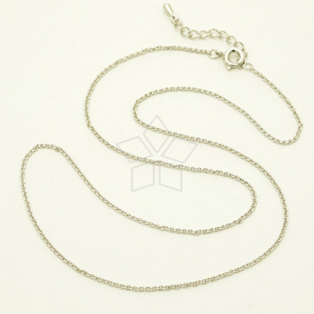 Collier Chaine Plaqué Argent rhodié 47cm (X1)   