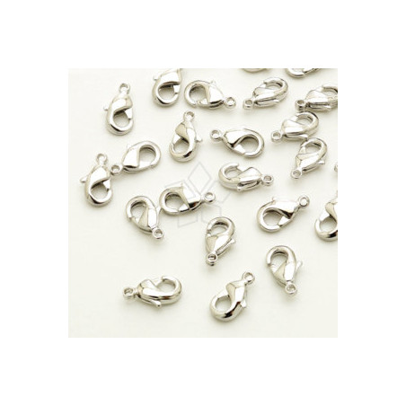 Fermoir mousqueton Plaque Argent rhodié 9,6X6mm (X1) 