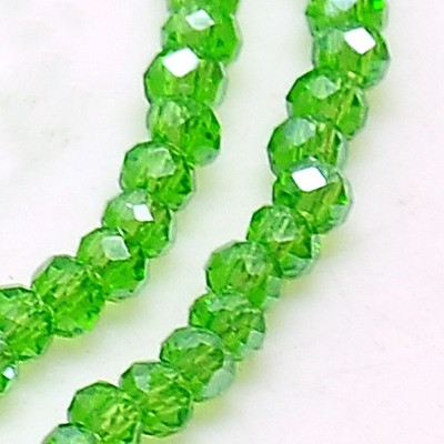Perles Rondes Aplaties en Cristal de Chine 2.5x2mm Green iris (x1fil)  