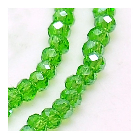 Perles Rondes Aplaties en Cristal de Chine 2.5x2mm Green iris (x1fil)  
