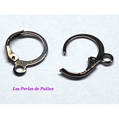 Boucle Dormeuse Noir 15X13mm (X2) Boucle Dormeuse Noir 15X13mm (X2)