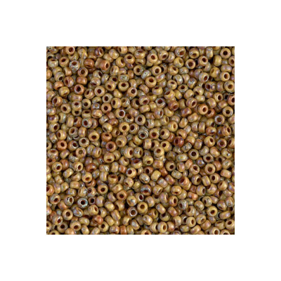 R15-4517 Rocaille 15/0 Opaque Brown Picasso DB2267(x5gr) R15-4517 Rocaille 15/0 Opaque Brown Picasso DB2267(x5gr)